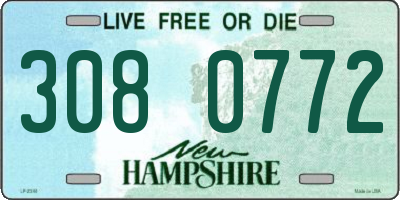 NH license plate 3080772
