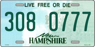 NH license plate 3080777