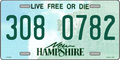 NH license plate 3080782