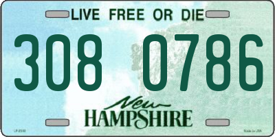 NH license plate 3080786