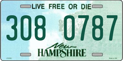 NH license plate 3080787