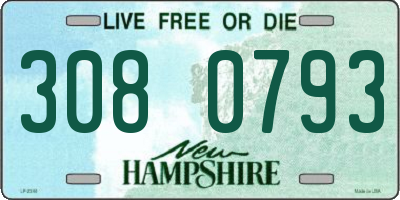 NH license plate 3080793
