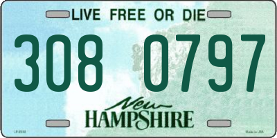 NH license plate 3080797