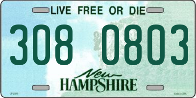 NH license plate 3080803