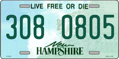 NH license plate 3080805