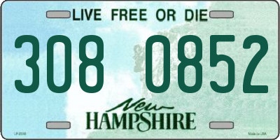 NH license plate 3080852