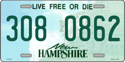 NH license plate 3080862