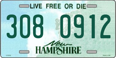 NH license plate 3080912