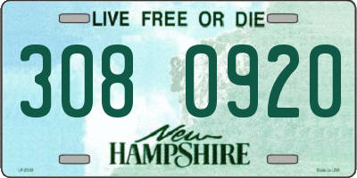 NH license plate 3080920