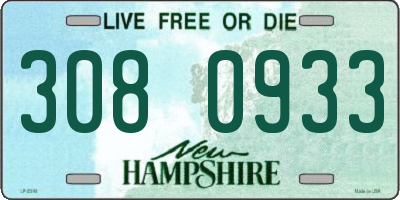 NH license plate 3080933