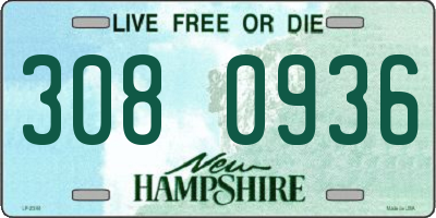 NH license plate 3080936