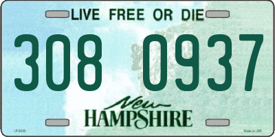 NH license plate 3080937