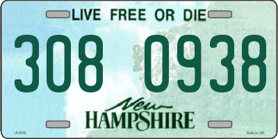 NH license plate 3080938