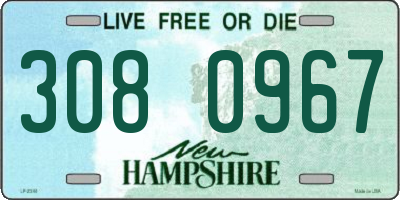 NH license plate 3080967