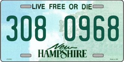NH license plate 3080968
