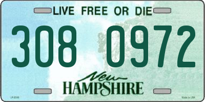 NH license plate 3080972