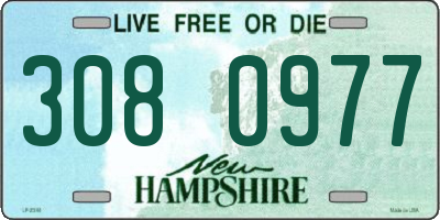 NH license plate 3080977