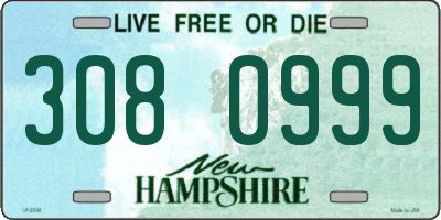 NH license plate 3080999