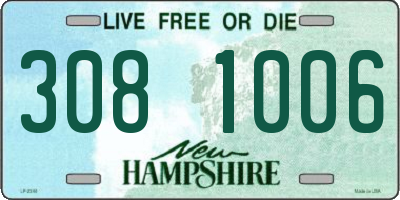 NH license plate 3081006