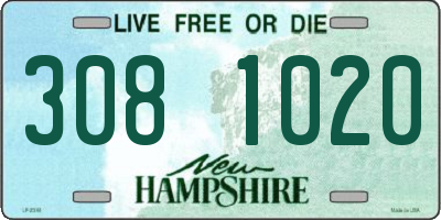 NH license plate 3081020