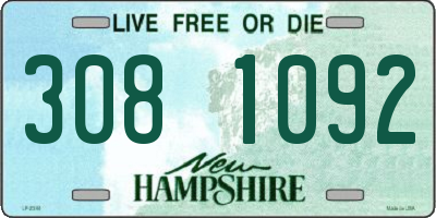 NH license plate 3081092