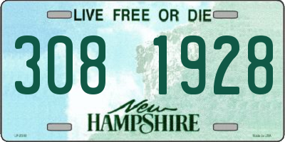 NH license plate 3081928