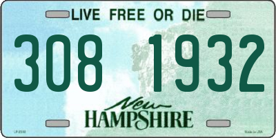 NH license plate 3081932
