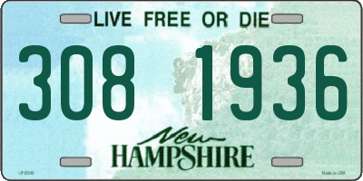 NH license plate 3081936