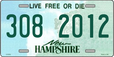 NH license plate 3082012