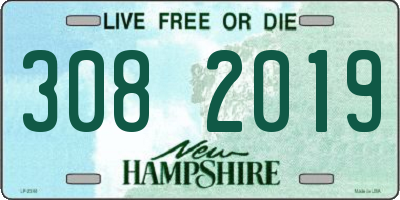 NH license plate 3082019
