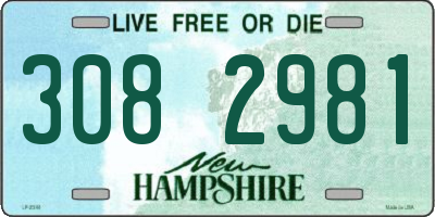 NH license plate 3082981