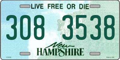 NH license plate 3083538