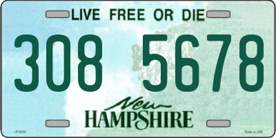 NH license plate 3085678