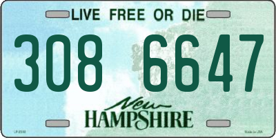 NH license plate 3086647