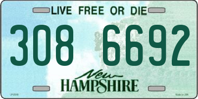 NH license plate 3086692