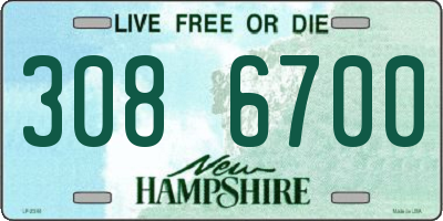 NH license plate 3086700