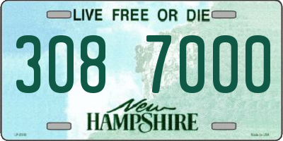 NH license plate 3087000