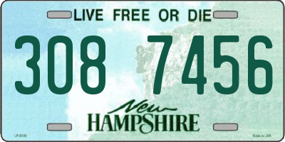 NH license plate 3087456