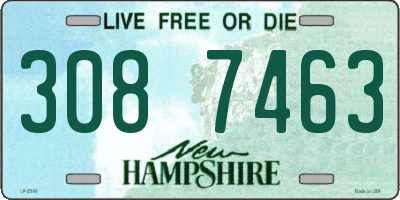 NH license plate 3087463