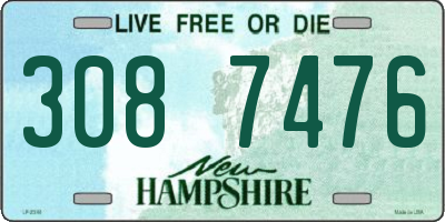 NH license plate 3087476