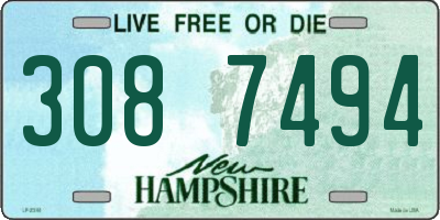 NH license plate 3087494