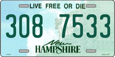 NH license plate 3087533