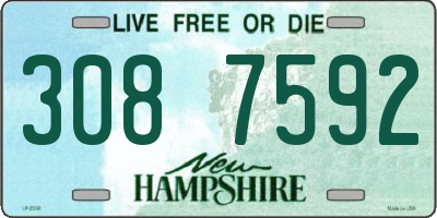 NH license plate 3087592
