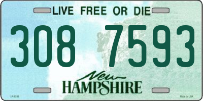 NH license plate 3087593