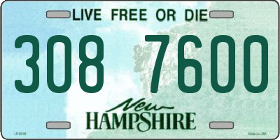 NH license plate 3087600