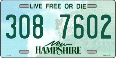 NH license plate 3087602