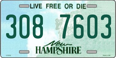 NH license plate 3087603