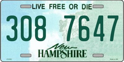 NH license plate 3087647