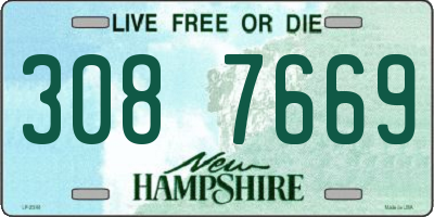 NH license plate 3087669
