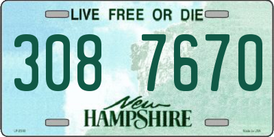 NH license plate 3087670